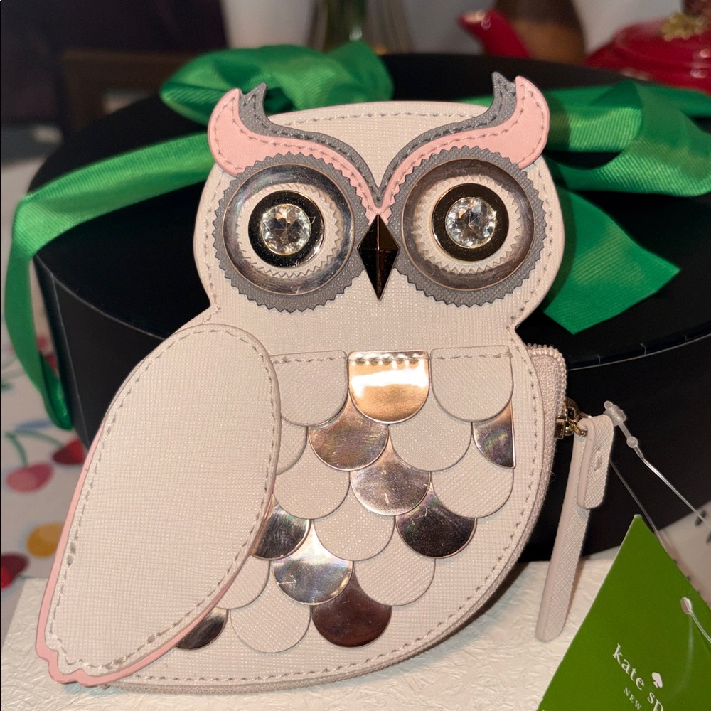 Kate Spade Blaze a Trail Novelty Owl Coin Purse Pink/Multicolor NEW WITH TAGS